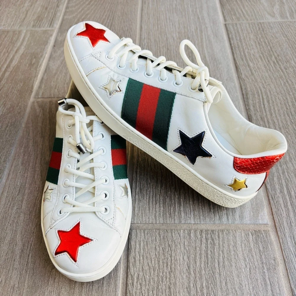 Gucci Ace Stars 452502 Multicolor Unisex Sneakers Shoes size IT/EU M5.5 G W7.5-8